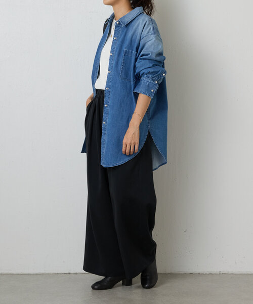 BEARDSLEY（ビアズリー）の「《FRIPIER》パール釦デニムシャツ（シャツ/ブラウス・レディース・インディゴブルー・FREE）」の16枚目の写真