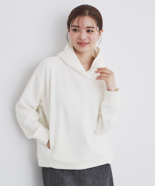 index（インデックス）の「◆ラメフーディープルオーバー【洗濯機洗い可】（パーカー・レディース・ホワイト系8/ベージュ系その他7/ブラック系5・00）」の2枚目の写真