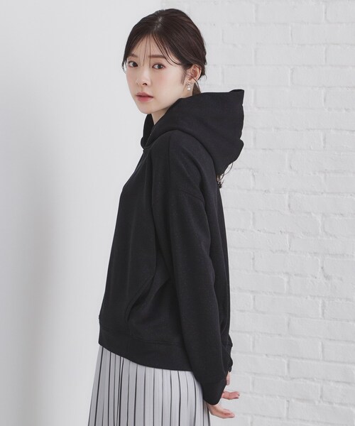 セール】ラメフーディープルオーバー【洗濯機洗い可】（パーカー