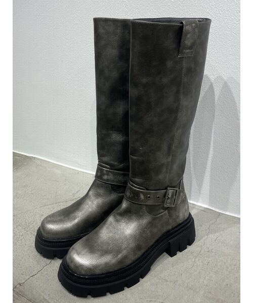 EMODA（エモダ）の「ヴィンテージライクロングブーツ（ブーツ・レディース・シルバー/ブラック・LARGE/MEDIUM/SMALL）」の16枚目の写真
