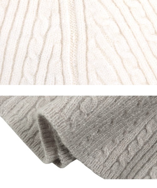 KOBE LETTUCE(コウベレタス)の「ぽわん袖ペプラムリブニットトップス(ニット/セーター・レディース・グレー/アイボリー/ブラック/ピンク・M)」の11枚目の写真