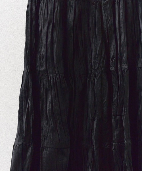 AO2(アオズ)の「Velour Washer Striped Skirt / ベロアワッシャープリーツスカート(スカート・レディース・ブラック/ベージュ/ブラウン・FREE)」の4枚目の写真