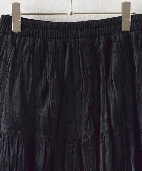 AO2(アオズ)の「Velour Washer Striped Skirt / ベロアワッシャープリーツスカート(スカート・レディース・ブラック/ベージュ/ブラウン・FREE)」の5枚目の写真