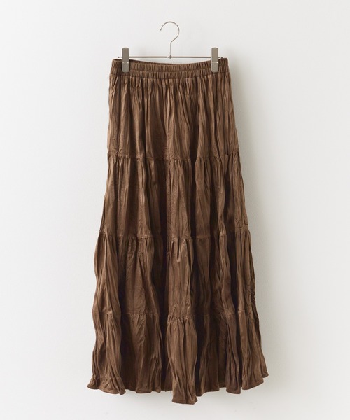 AO2(アオズ)の「Velour Washer Striped Skirt / ベロアワッシャープリーツスカート(スカート・レディース・ブラック/ベージュ/ブラウン・FREE)」の11枚目の写真