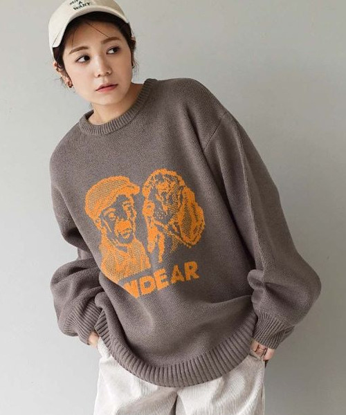 おじさん＆ドッグ BIGジャガードニット（ニット/セーター）｜e