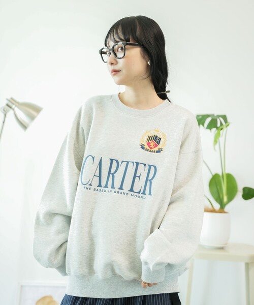 FREAK'S STORE(フリークスストア)の「エンブレム ビッグロゴスウェット(スウェット・レディース・グレー/ワイン/チャコール・フリ-)」の2枚目の写真