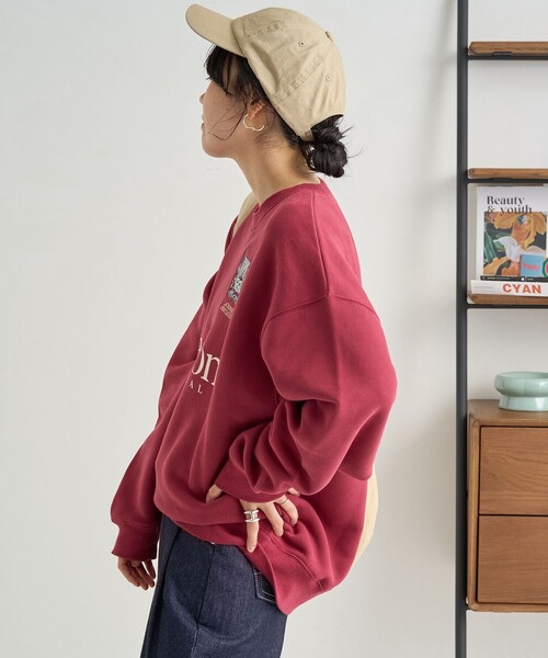 FREAK'S STORE(フリークスストア)の「エンブレム ビッグロゴスウェット(スウェット・レディース・グレー/ワイン/チャコール・フリ-)」の8枚目の写真