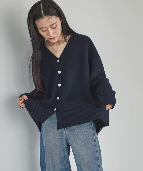 カシミヤコンBIG Vネックカーディガン（カーディガン/ボレロ）｜A part
