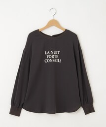 qout(コウト) ロゴプリントバックボタンプルオーバー【SALE/カジュアル/デイリー/トレンド/きれいめカジュアル】