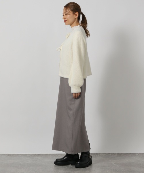 LAKOLE（ラコレ）の「2WAYシャギーリボンカーディガン / 145610（カーディガン/ボレロ・レディース・オレンジ/アイボリー/グレー・FREE）」の10枚目の写真