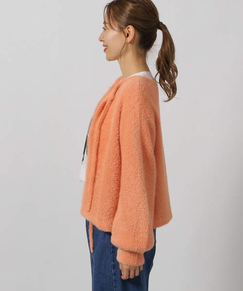LAKOLE（ラコレ）の「2WAYシャギーリボンカーディガン / 145610（カーディガン/ボレロ・レディース・オレンジ/アイボリー/グレー・FREE）」の17枚目の写真