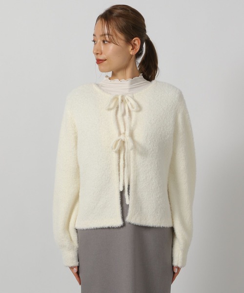 LAKOLE（ラコレ）の「2WAYシャギーリボンカーディガン / 145610（カーディガン/ボレロ・レディース・オレンジ/アイボリー/グレー・FREE）」の19枚目の写真