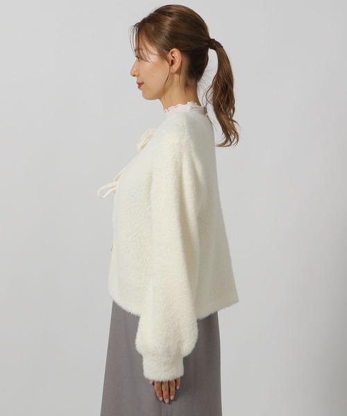 LAKOLE（ラコレ）の「2WAYシャギーリボンカーディガン / 145610（カーディガン/ボレロ・レディース・オレンジ/アイボリー/グレー・FREE）」の20枚目の写真