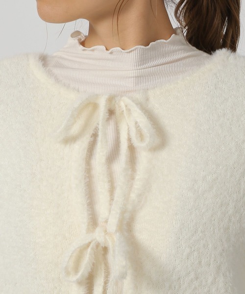 LAKOLE（ラコレ）の「2WAYシャギーリボンカーディガン / 145610（カーディガン/ボレロ・レディース・オレンジ/アイボリー/グレー・FREE）」の22枚目の写真