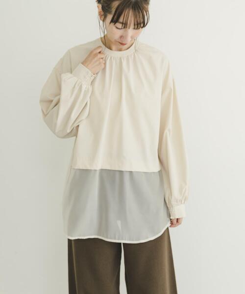 ITEMS URBANRESEARCH（アイテムズ アーバンリサーチ）の「2WAYシアードッキングブラウス（シャツ/ブラウス・レディース・ライトベージュ/ブラック・FREE）」の5枚目の写真