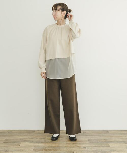 ITEMS URBANRESEARCH（アイテムズ アーバンリサーチ）の「2WAYシアードッキングブラウス（シャツ/ブラウス・レディース・ライトベージュ/ブラック・FREE）」の7枚目の写真