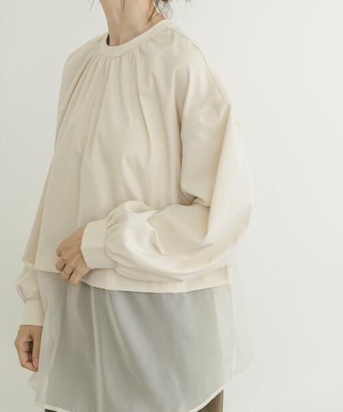 ITEMS URBANRESEARCH（アイテムズ アーバンリサーチ）の「2WAYシアードッキングブラウス（シャツ/ブラウス・レディース・ライトベージュ/ブラック・FREE）」の8枚目の写真