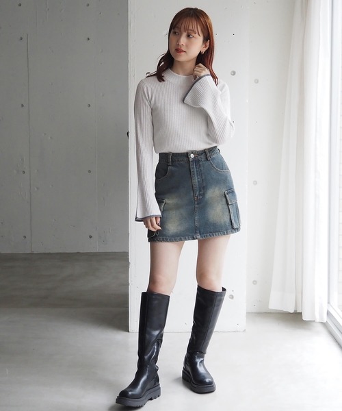 tiptop(ティップトップ)の「【選べる2タイプ】フレア袖リブハイネックニット(ニット/セーター・レディース・ホワイト系その他/ブラック/グレー系その他/オフホワイト/ブルー・FREE)」の20枚目の写真