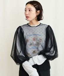 fig London tulle PT クロ Ｆ fig London（フィグロンドン）の「DOT tulle blouse（シャツ/ブラウス