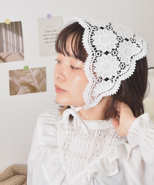 M7895 スグリ sugri バブーシュカ シルク 花 ヘアアクセサリー urge select】レース アソート花柄刺繍 バブーシュカ【6パターン
