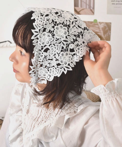 セール】【urge select】レース アソート花柄刺繍 バブーシュカ