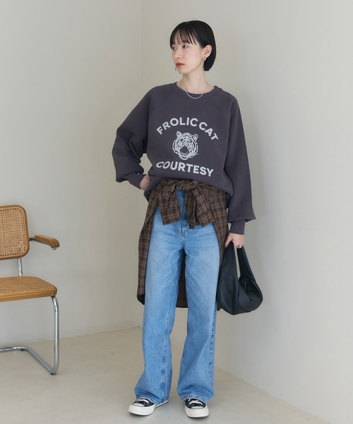 meilmada(メイルマダ)の「裏起毛ロゴスウェット(スウェット・レディース・チャコールグレー/ネイビー/オートミール/モカ・FREE)」の8枚目の写真