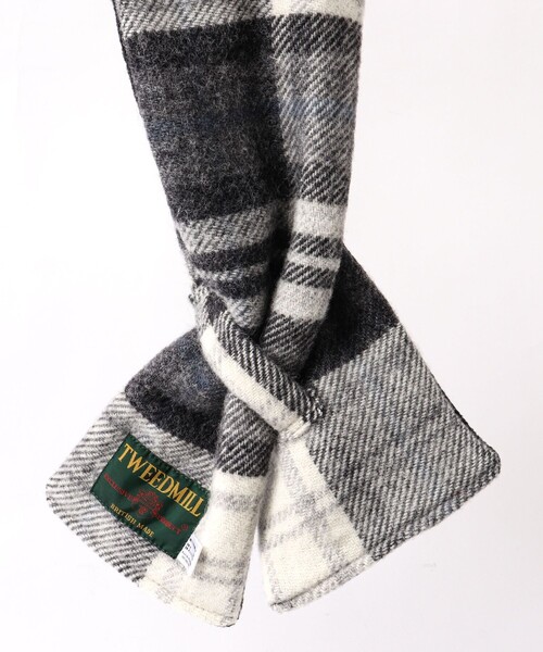 TWEED MILL（ツイードミル）の「【TWEEDMILL/ツイードミル】別注クロスマフラー17（マフラー・メンズ・ライトブルー/ブラック系その他2/ブラック系その他/ブルー系その他・FREE）」の20枚目の写真