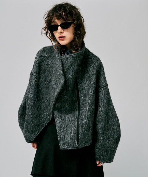 led.tokyo（レッドトウキョウ）の「【led.tokyo】ハイネックショートシャギーコート（その他アウター・レディース・チャコールグレー/グレー/ブラウン・FREE）」の8枚目の写真