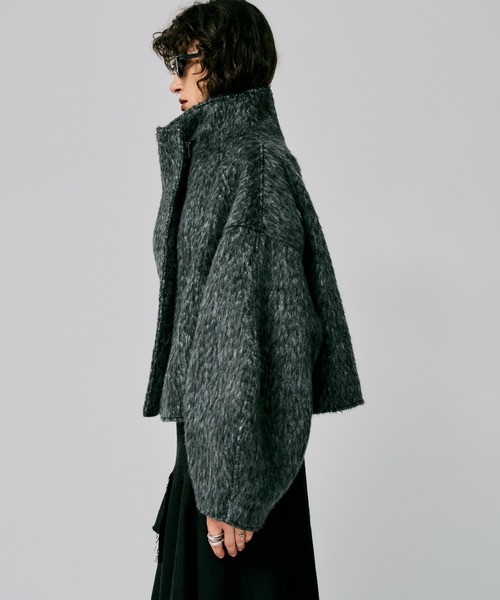 led.tokyo（レッドトウキョウ）の「【led.tokyo】ハイネックショートシャギーコート（その他アウター・レディース・チャコールグレー/グレー/ブラウン・FREE）」の9枚目の写真