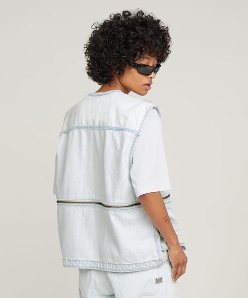 G-STAR(ジースター)の「MEGA MODULAR VEST/ジップディテールデニムベスト(デニムジャケット・レディース・インディゴブルー・SMALL/X-SMALL/MEDIUM)」の7枚目の写真