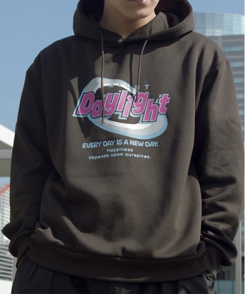 MODISH GAZE（モディシュガゼ）の「【MODISH GAZE】daylightビッグプリント裏起毛パーカー(CP)（パーカー・メンズ・杢グレー/ベージュ/チャコール・FREE）」の18枚目の写真