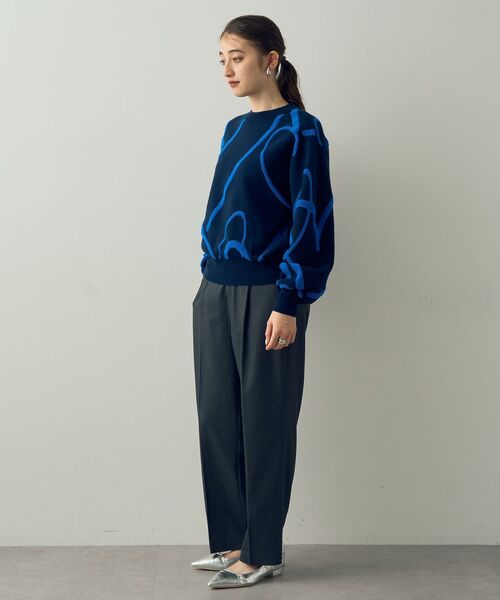 YECCA VECCA（イェッカヴェッカ）の「ランダムハート柄ニット（ニット/セーター・レディース・ネイビー/グレー/ライトグレー・FREE）」の9枚目の写真