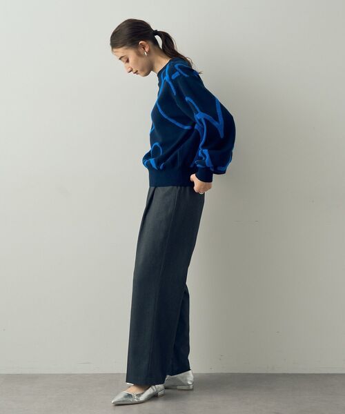 YECCA VECCA（イェッカヴェッカ）の「ランダムハート柄ニット（ニット/セーター・レディース・ネイビー/グレー/ライトグレー・FREE）」の10枚目の写真