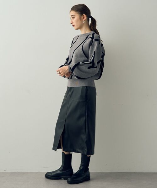 YECCA VECCA（イェッカヴェッカ）の「ランダムハート柄ニット（ニット/セーター・レディース・ネイビー/グレー/ライトグレー・FREE）」の21枚目の写真