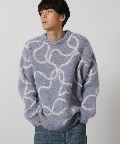 LAKOLE（ラコレ）の「モヘアライクロープニットプルオーバー / 283128（ニット/セーター・メンズ・ブラック/ブルー/ホワイト・LARGE/X-LARGE/MEDIUM）」の3枚目の写真