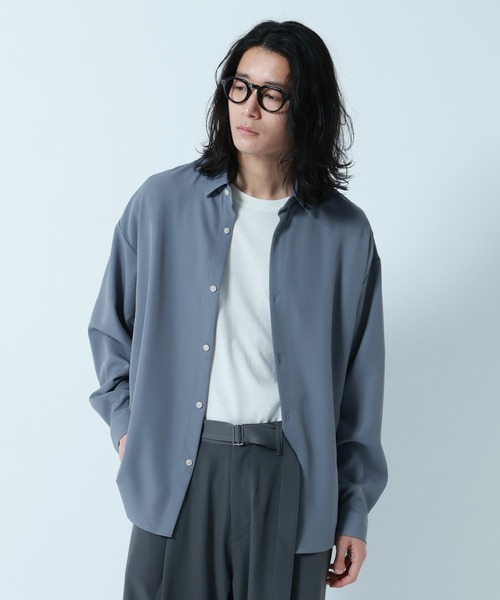 RAGEBLUE（レイジブルー）の「【LUXURY+EASY】OVER SIZE DRAPE SHIRTS / ラグイージー/オーバーサイズドレープシャツ（シャツ/ブラウス・メンズ・ブラック/グレー/ブルー/ホワイト/グリーン/ネイビー/ブラウン/グレー系その他/ブルー系その他2/グレー系その他2/ブルー系その他/オレンジ/ブラック系その他/グリーン系その他/イエロー・SMALL/MEDIUM/LARGE/X-SMALL/X-LARGE）」の16枚目の写真