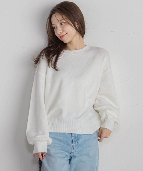 QUEENS COURT(クイーンズコート)の「バックリボンニットプルオーバー≪手洗い可能≫(ニット/セーター・レディース・パープル/グレー/オフホワイト・M)」の18枚目の写真