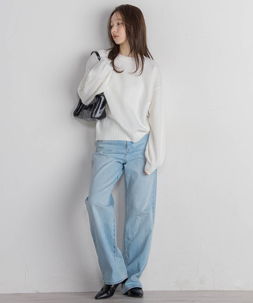 QUEENS COURT(クイーンズコート)の「バックリボンニットプルオーバー≪手洗い可能≫(ニット/セーター・レディース・パープル/グレー/オフホワイト・M)」の14枚目の写真