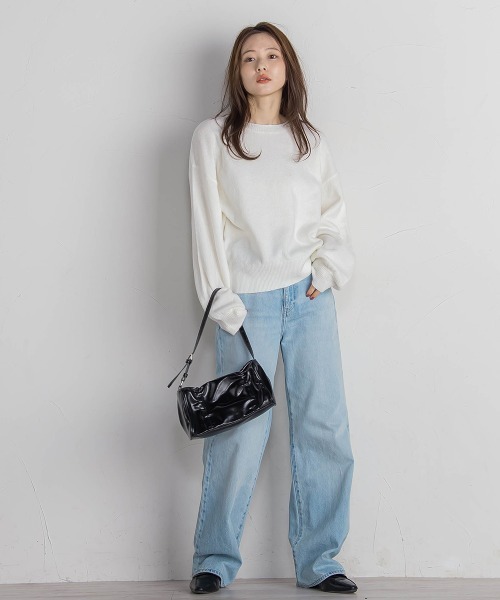 QUEENS COURT(クイーンズコート)の「バックリボンニットプルオーバー≪手洗い可能≫(ニット/セーター・レディース・パープル/グレー/オフホワイト・M)」の13枚目の写真