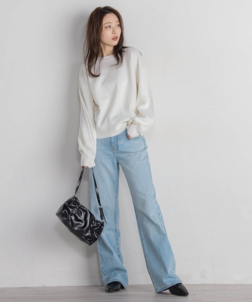 QUEENS COURT(クイーンズコート)の「バックリボンニットプルオーバー≪手洗い可能≫(ニット/セーター・レディース・パープル/グレー/オフホワイト・M)」の17枚目の写真