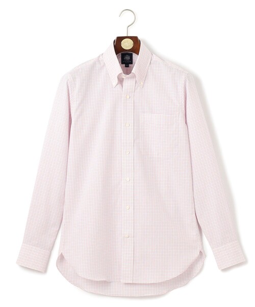 J.PRESS（ジェイプレス）の「【PREMIUM PLEATS / 形態安定】スーピマコットンファンシーチェック ドレスシャツ / B.D.（シャツ/ブラウス・メンズ・サックスブルー系3/ピンク系3・首回り37cm-裄丈82cm/首回り43cm-裄丈86cm/首回り42cm-裄丈86cm/首回り41cm-裄丈85cm/首回り39cm-裄丈84cm/首回り38cm-裄丈84cm/首回り40cm-裄丈85cm）」の3枚目の写真