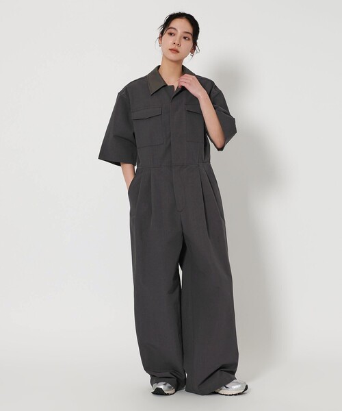 BEAUTY&YOUTH UNITED ARROWS(ビューティーアンドユースユナイテッドアローズ)の「コットンブレンドクロス オールインワン(つなぎ/オールインワン・レディース・ダークグレー/ブラック・S/M)」の3枚目の写真