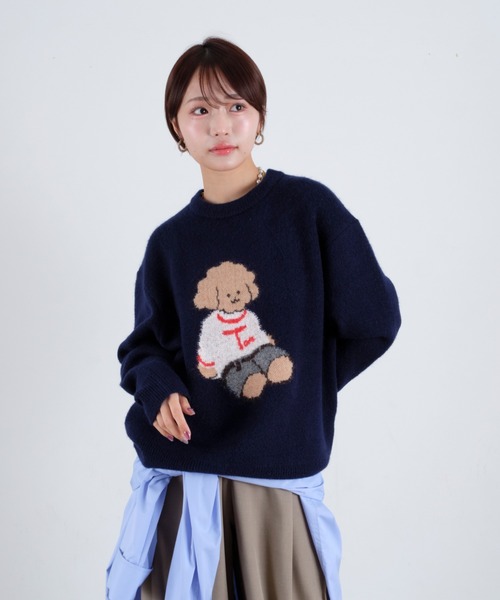 tombonia(トムボニア)の「Muck Jacquard Knit / ムクジャガードニット(ニット/セーター・メンズ・ネイビー/グレー・MEDIUM/LARGE)」の3枚目の写真