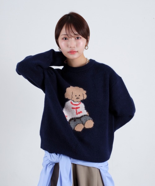 tombonia(トムボニア)の「Muck Jacquard Knit / ムクジャガードニット(ニット/セーター・メンズ・ネイビー/グレー・MEDIUM/LARGE)」の4枚目の写真
