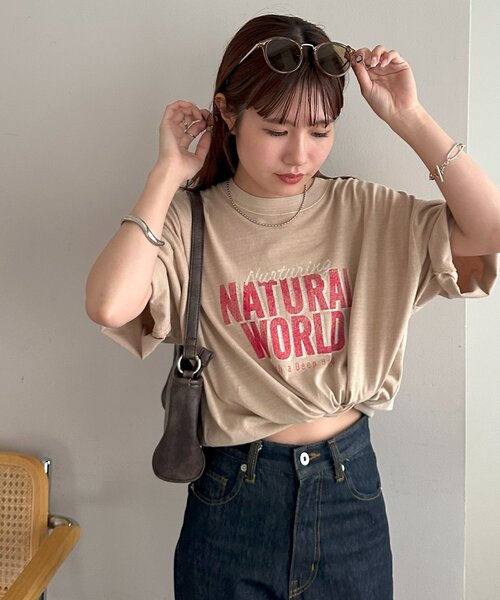 DISCOAT(ディスコート)の「【WEB限定】ピグメントアソートロゴTシャツ(Tシャツ/カットソー・レディース・チャコールグレー/グリーン/ベージュ・MEDIUM/SMALL)」の9枚目の写真