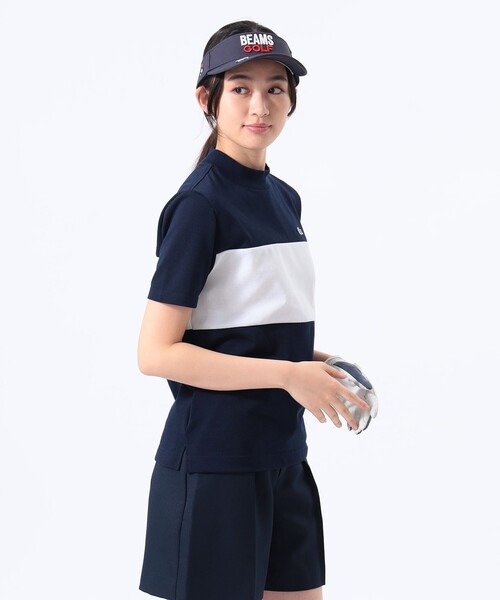 WOMEN〉【別注】LACOSTE / 鹿の子 パネル モックネックシャツ（T