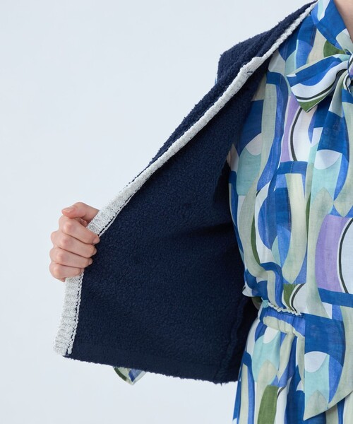 BALLSEY（ボールジィ）の「ビジューブークレー ショートベスト（ベスト・レディース・ネイビー/ホワイト・S）」の7枚目の写真