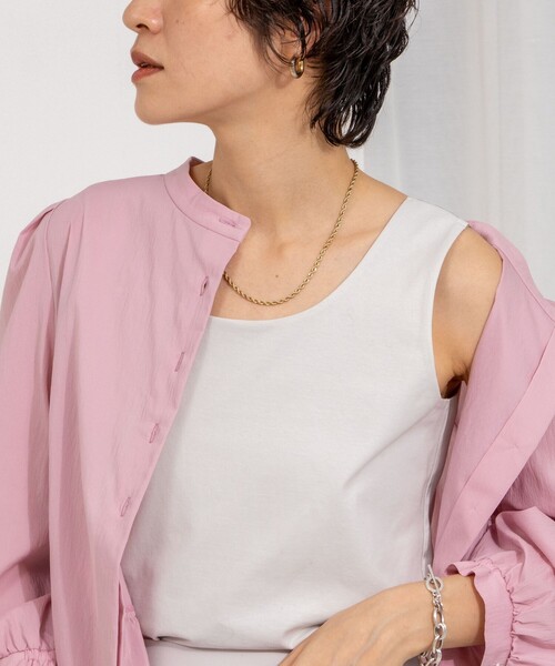 NOLLEY’S（ノーリーズ）の「《手洗い可能》サテン×ベア天2WAYタンクトップ（タンクトップ・レディース・ホワイト/ライトグレー/ブラック・40/38/42/36）」の8枚目の写真