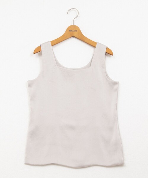 NOLLEY’S（ノーリーズ）の「《手洗い可能》サテン×ベア天2WAYタンクトップ（タンクトップ・レディース・ホワイト/ライトグレー/ブラック・40/38/42/36）」の9枚目の写真