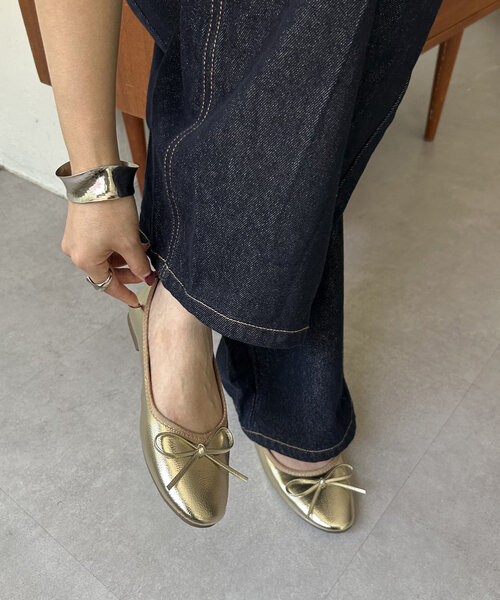 mystic(ミスティック)の「リボンバレエシューズ(バレエシューズ・レディース・ゴールド/ブラック/シルバー・37/38/39)」の3枚目の写真